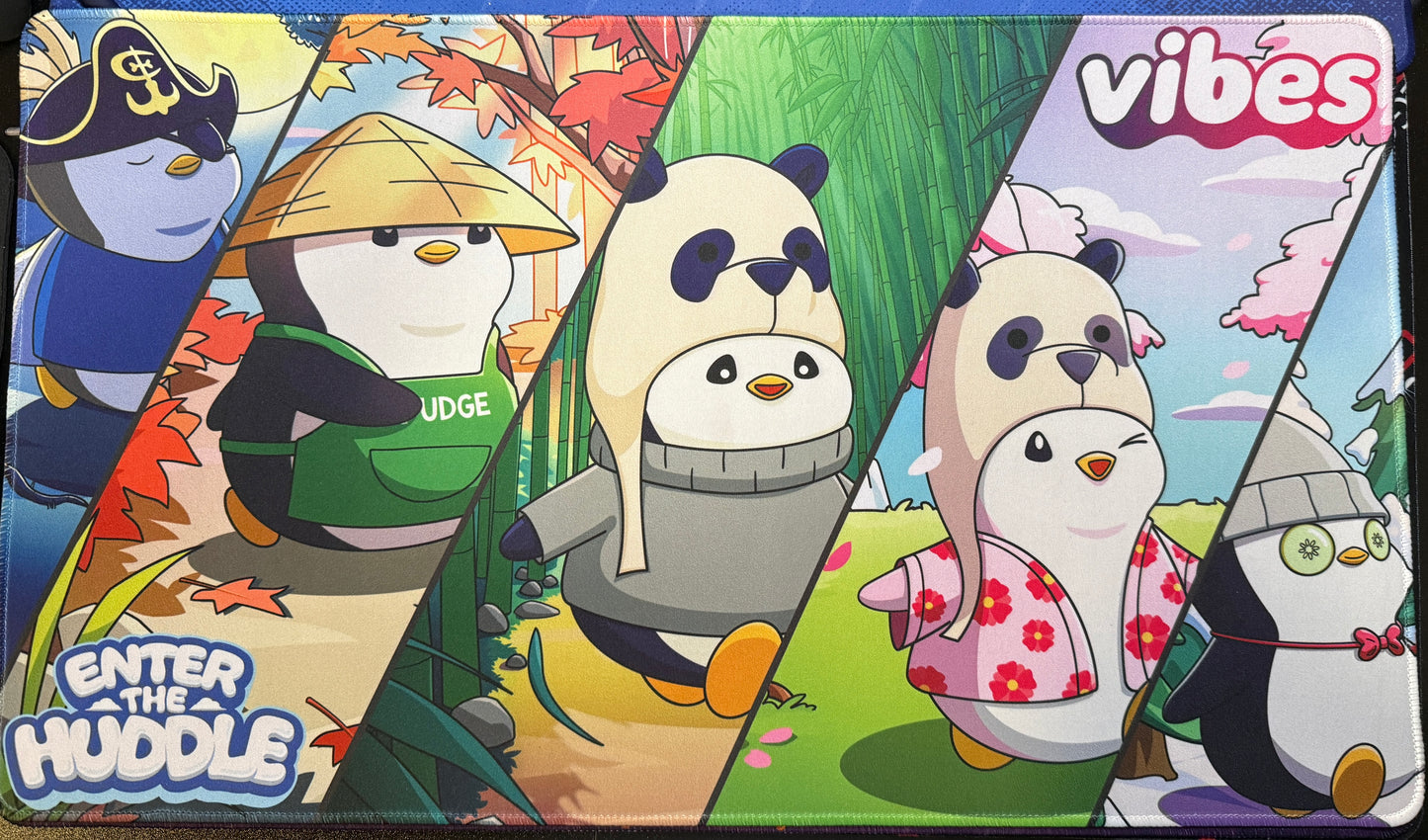 Vibes TCG - Official Limited Edition "Walking Penguins" Mat Pudgy Penguins Orange Cap Games